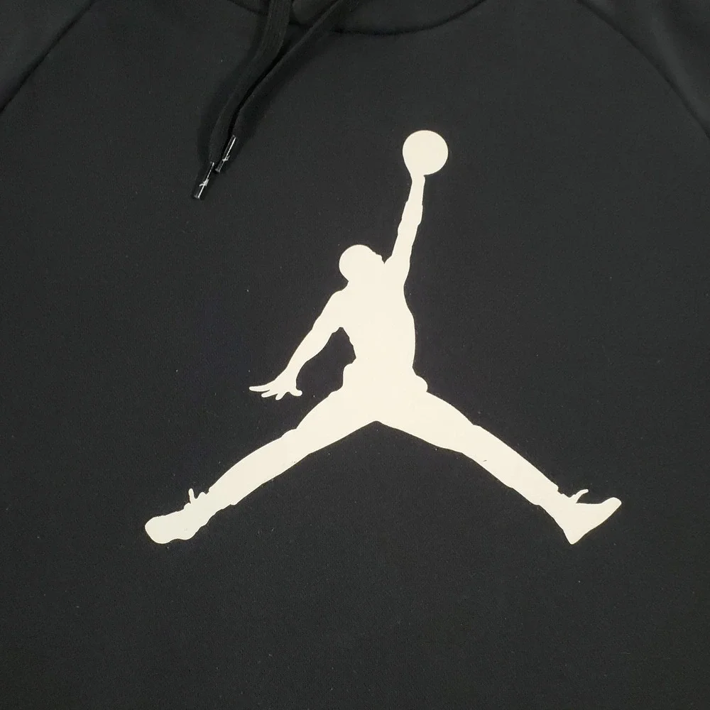 Jordan Jumpman Hoodie Mens Size XL Black White Logo Fleece Pullover Sweatshirt